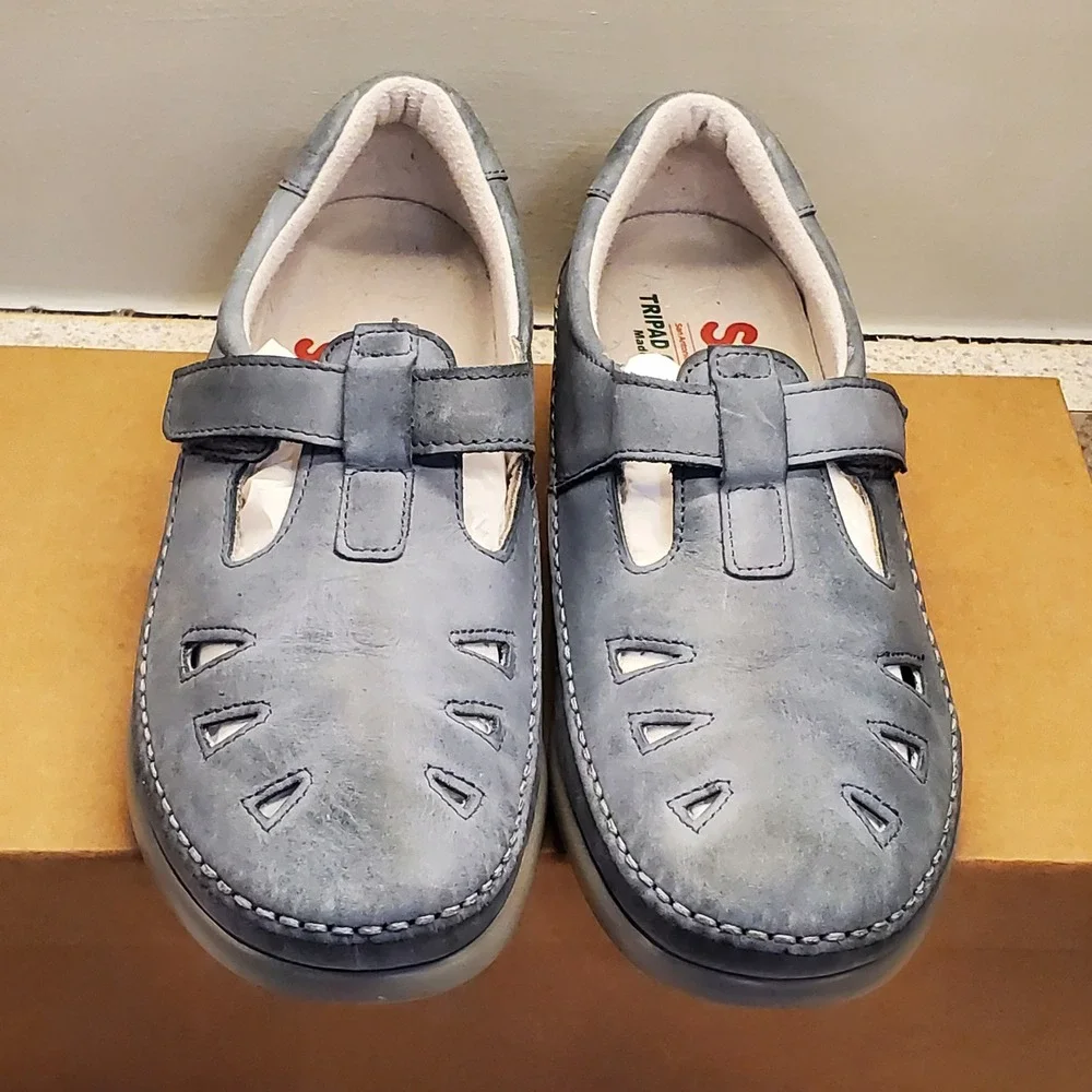 SAS Tripad‎ Comfort Blue Roamer Mary Jane T-Strap Shoes Womens 8.5 W Made in USA